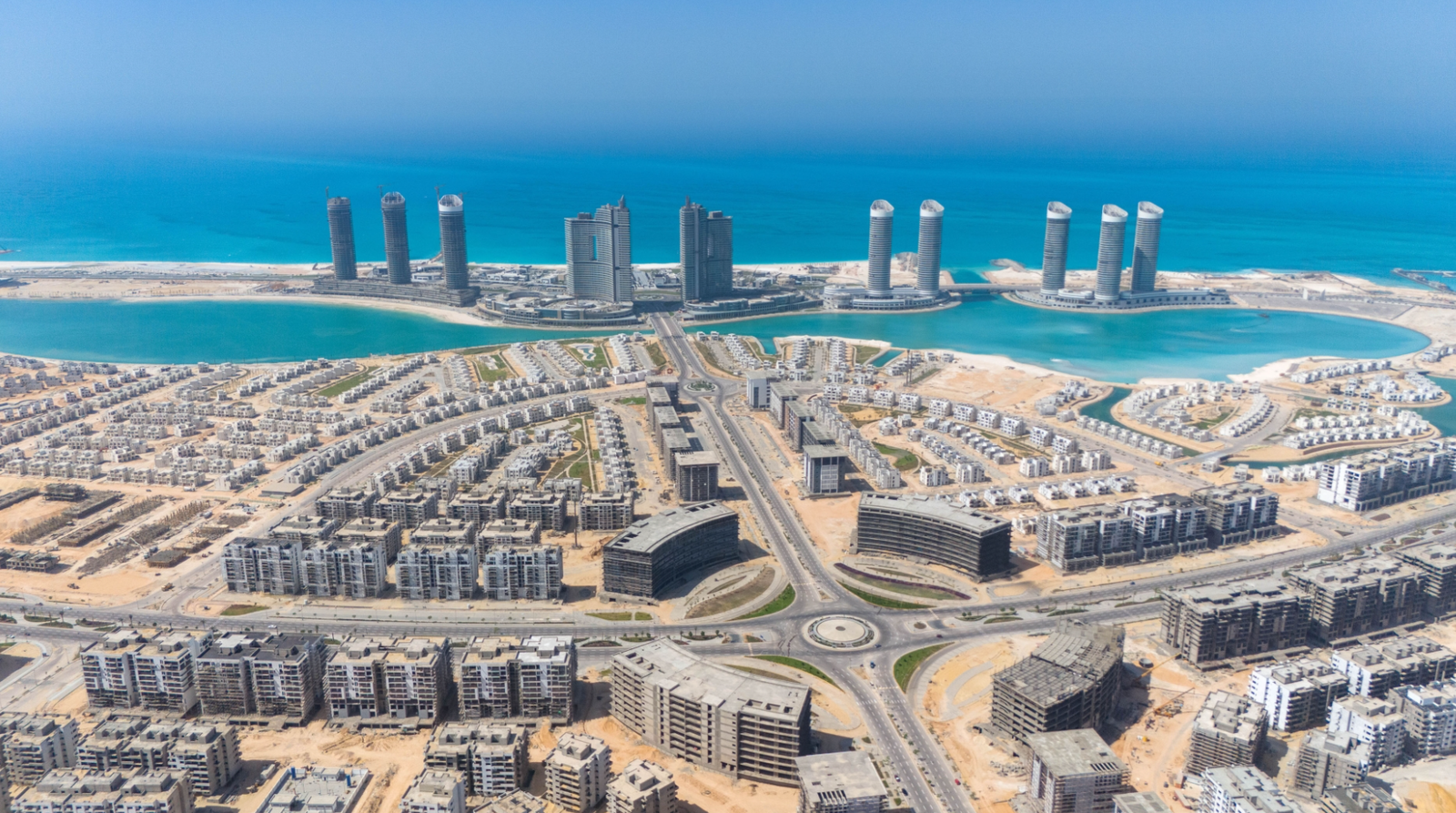 Location overview showing close proximity to New Alamein City and international airport from Ogami Botanica in Ras El Hekma North Coast