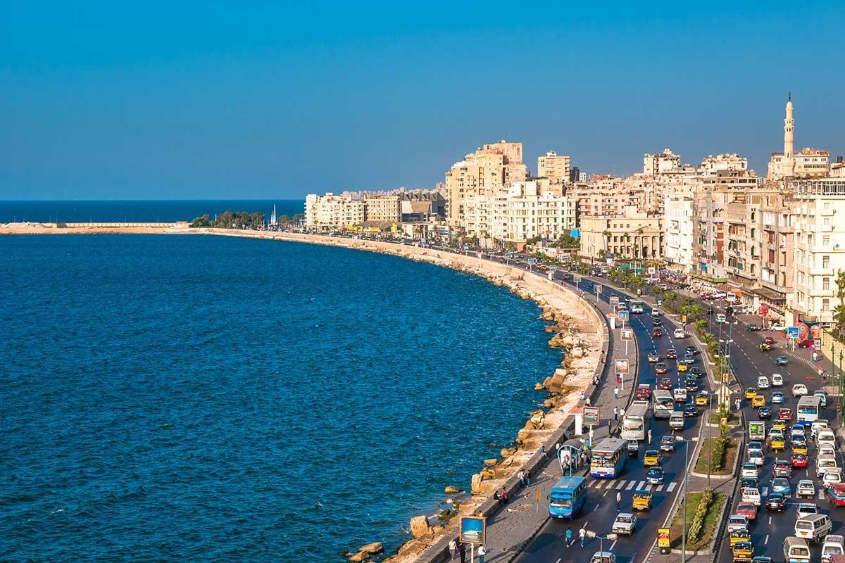 Location map illustrating highway connectivity from Alexandria to luxury coastal chalets at Ogami Botanica in Ras El Hekma North Coast